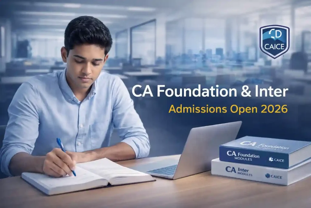 Student studying for CA Foundation and CA Inter at ICE Education, best CA coaching in Panipat with expert faculty and modern classroom