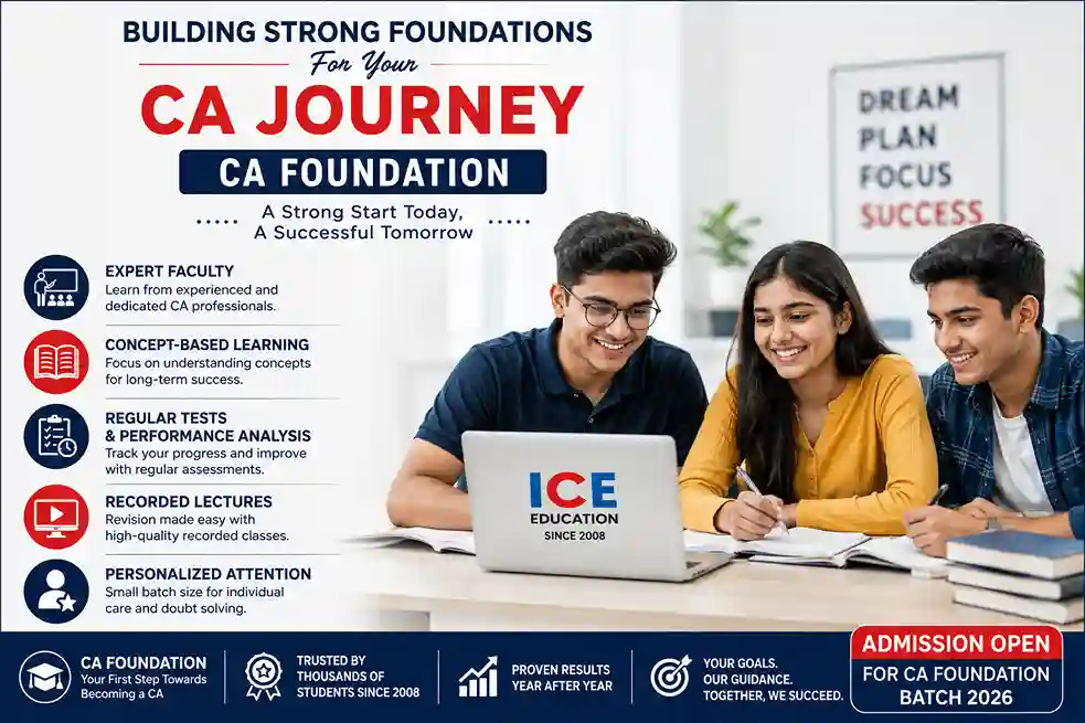 Students preparing for CA Foundation at ICE Education Panipat with expert faculty and concept-based learning